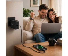 Qoltec 65W GaN Super Fast | USB-C PD PPS | 5-21V | 3-3.25A | Nešiojamas kompiuteris | MacBook | Išmanusis telefonas