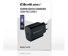 Qoltec Super Quick PD | USB-C | 20W | 5-12V | 1,67-3A | Juoda