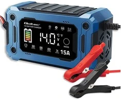 „Qoltec“ išmanusis mikroprocesorius 12 V 15 A | Lygintuvas su remonto ir maitinimo palaikymo funkcija keičiant akumuliatorių | skirtas AGM GEL LiFePO4 | LCD