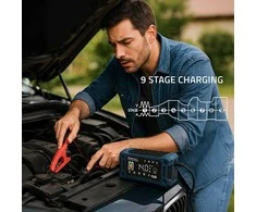 Qoltec 52496 Charger 12V 15A | Rectifier with repair function and maintaining power supply during battery replacement | for AGM GEL LiFePO4 | LCD