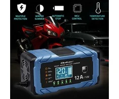 Qoltec Inteligentna mikroprocesorinis kroviklis 12V 12A | Prostownik su funkcija naprawy | AGM GEL LiFePO4 | 9- stopniowe ładowanie