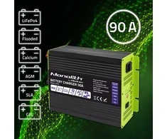 Akumuliatorius Qoltec Profesionalus kroviklis Monolitas LiFePO4 AGM GEL SLA akumuliatoriams | 90A | 12V | Greitas įkrovimas