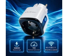 Qoltec Inteligentne gniazdko Wi-Fi 16A | Timer | Watomierz | Tuya | Smart Life | Amazon Alexa | Google assistant