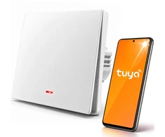 Qoltec Inteligentny 1-kanałowy jungiklis wyłacznik światła | Wi-Fi | Timer | Tuya | Smart life | Baltas
