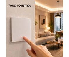 Qoltec 52719 Smart 1-Gang Light Switch | Wi-Fi | Timer | Tuya | Smart life | Baltas