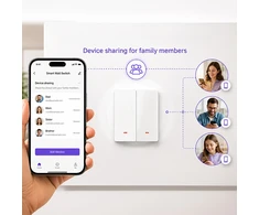 Qoltec 52706 Smart 2-Gang Light Switch | Wi-Fi | Timer | Tuya | Smart life | Baltas