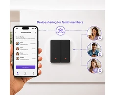 Qoltec 52708 Smart 2-Gang Light Switch | Wi-Fi | Timer | Tuya | Smart life | Juodas