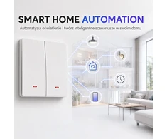 Qoltec Inteligentny 2-kanałowy jungiklis wyłacznik światła | Wi-Fi |Timer| Tuya | Smart life | Baltas