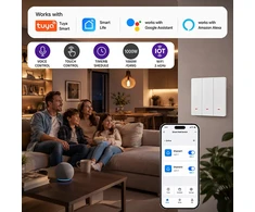 Qoltec Inteligentny 3-kanałowy jungiklis wyłacznik światła | Wi-Fi | Timer| Tuya | Smart life | Baltas