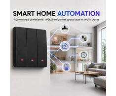 Qoltec Inteligentny 3-kanałowy jungiklis wyłącznik światła | Wi-Fi | Timer | Tuya | Smart life | Juodas
