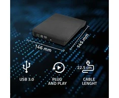 Qoltec išorinis USB 3.0 9,5 mm SATA optinio disko dėklas su integruotu laidu