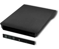 Qoltec išorinis USB 3.0 9,5 mm SATA optinio disko dėklas su integruotu laidu