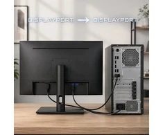 Qoltec Kabelis DisplayPort v2.1 męski | DisplayPort v2.1 męski | 8K | 54G | 0.5m