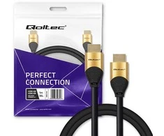 Qoltec Kabelis HDMI v2.1 Itin didelės spartos 8K | 60 Hz | 30AWG | AUKSAS | 1m