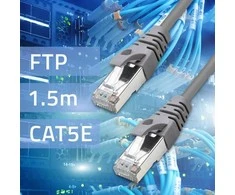 Qoltec Kabelis Patchcord FTP | CAT5e | 2 x RJ-45 | 1.5m | High speed | Gold | Ekranowany