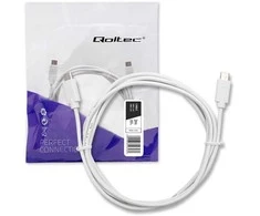 QOLTEC 52346 USB 2.0 cable type C male USB 2.0 type C male 2m Baltas