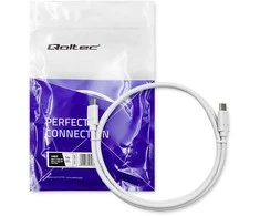 QOLTEC 50508 Kabelis USB 3.1 tipo C kištukas USB 3.1 tipo C kištukas 1m Baltas