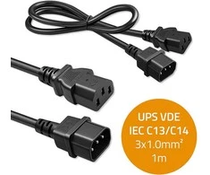 Qoltec Maitinimo kabelis IEC C13-C14 3x1.00mm² 1m