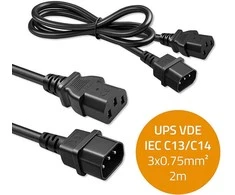 Qoltec Maitinimo kabelis IEC C13-C14 3x0.75mm² 2m