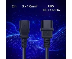 Qoltec Kabelis zasilający IEC C13 | C14 | 3x1.00mm² | Czysta miedź Cu | 2m