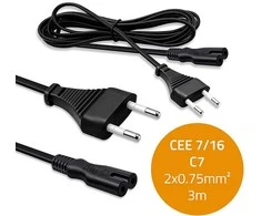 Qoltec Maitinimo kabelis IEC C7 3m