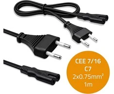 Qoltec Maitinimo kabelis IEC C7 1m 2x0.75mm² varinis