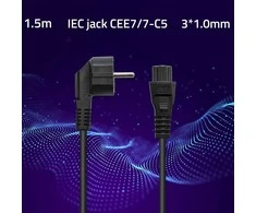 Qoltec SCHUKO kampinis maitinimo kabelis | IEC C5 | Cloverleaf | 3x1.0mm² | 1.5m