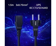 Qoltec Kabelis zasilający SCHUKO CEE 7/7 (E/F) | IEC C13 | 3x0.75mm² | Czysta miedź Cu | 1.5m