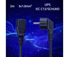 Qoltec Kabelis zasilający | wtyczka kątowa SCHUKO CEE 7/7 (E/F) | IEC C13 | 3x1.00mm² | Czysta miedź Cu | 2m