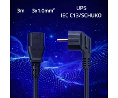 Qoltec Kabelis zasilający | wtyczka kątowa SCHUKO CEE 7/7 (E/F) | IEC C13 | 3x1.00mm² | Czysta miedź Cu | 3m