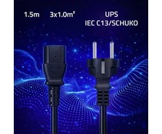 Qoltec Kabelis zasilający SCHUKO CEE 7/7 (E/F) | IEC C13 | 3x1.00mm² | Czysta miedź Cu | 1.5m