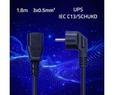 Qoltec Kabelis zasilający | wtyczka kątowa SCHUKO CEE 7/7 (E/F) | IEC C13 | 3x0.5mm² | Czysta miedź Cu | 1.8m