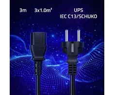 Qoltec Kabelis zasilający SCHUKO CEE 7/7 (E/F) | IEC C13 | 3x1.00mm² | Czysta miedź Cu | 3m