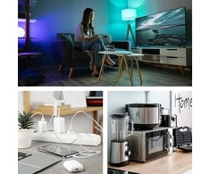 Daugiafunkcinė Qoltec galios kubikė su apšviečiamu jungikliu 3x AC 2x USB 1x USB-C PD 20W Balta
