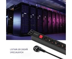 QOLTEC 54469 Maitinimo juostelė RACK 1U 16A 8xSCHUKO 2m