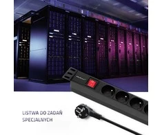 QOLTEC 54470 Maitinimo juostelė RACK spintelėms 1U 16 PDU 6xFRENCH 2m