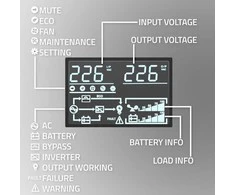 QOLTEC 52281 Nepertraukiamo maitinimo šaltinis UPS / 2kVA / 2000W / Galios koeficientas 1.0 / LCD / EPO / USB / Prisijungęs