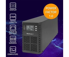 QOLTEC 52281 Nepertraukiamo maitinimo šaltinis UPS / 2kVA / 2000W / Galios koeficientas 1.0 / LCD / EPO / USB / Prisijungęs