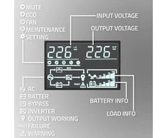 QOLTEC 52286 nepertraukiamo maitinimo UPS, skirtas RACK / 2kVA / 2000W / Galios koeficientas 1,0 / LCD / EPO / USB / On line