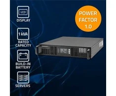 QOLTEC 52285 nepertraukiamo maitinimo UPS, skirtas RACK / 1kVA / 1000W / Galios koeficientas 1,0 / LCD / EPO / USB / On line