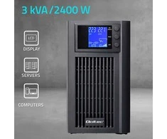 Qoltec Pure Sine Wave | 3kVA | 2400W | AVR | LCD | Czysty Sinus