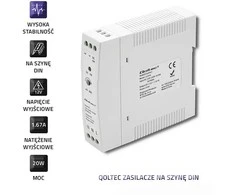 Qoltec DIN bėgelio maitinimo šaltinis 20W 12V 1.67A baltas plonas