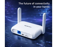 Qoltec 56980 Home &amp; Travel 4G LTE Maršrutizatorius with Wi-Fi 6 | AX300 | 2.4GHz | Dual Antenna | USB-C | Micro SIM