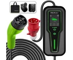 „Qoltec 2in1 Type2“ | 11 kW | 3 fazės | CEE 5 kontaktų | LCD | Nešiojamas | Sieninis įkroviklis | 5 m