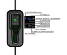 Qoltec 2w1 Typ2 | 11kW | 3 Fazy | CEE 5 PIN| LCD |Przenośna | Wallbox | 5m