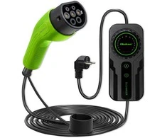 Qoltec Mobilus elektromobilių įkroviklis su 2in1 Type2 reguliavimu | SCHUKO | 3,5 kW | 230 V | LCD | Nešiojamas | Sieninis įkroviklis | 5 m