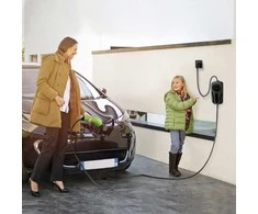 Qoltec Mobilus elektromobilių įkroviklis su 2in1 Type2 reguliavimu | SCHUKO | 3,5 kW | 230 V | LCD | Nešiojamas | Sieninis įkroviklis | 5 m
