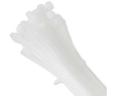QOLTEC 52199 Užtrauktukai 3.6 200 100vnt nailono UV Baltas