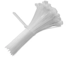 QOLTEC 52240 Daugkartinio naudojimo savaime užsifiksuojantis kabelio raištis 4,8x200mm nailono UV Baltas
