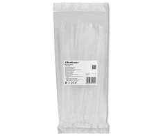 QOLTEC 52240 Daugkartinio naudojimo savaime užsifiksuojantis kabelio raištis 4,8x200mm nailono UV Baltas
